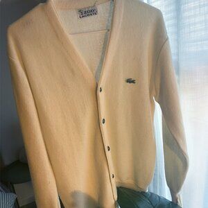 Vintage 1960's Izod Lacoste Cream Cardigan
